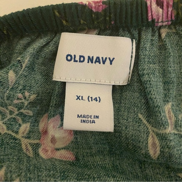 NWT Girls 14 XL Old Navy Green Floral Long Sleeve Dress - Picture 7 of 15